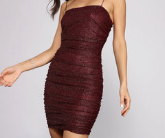 Girly In Glitter Mesh Mini Dress