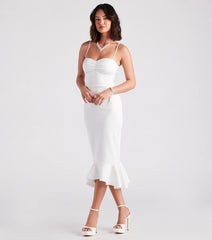 Aleah Formal Trumpet Hem Midi Dress