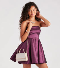 Glamorous Sheen Rhinestone Top Handle Bag