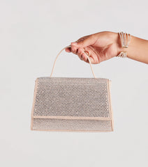 Glamorous Sheen Rhinestone Top Handle Bag