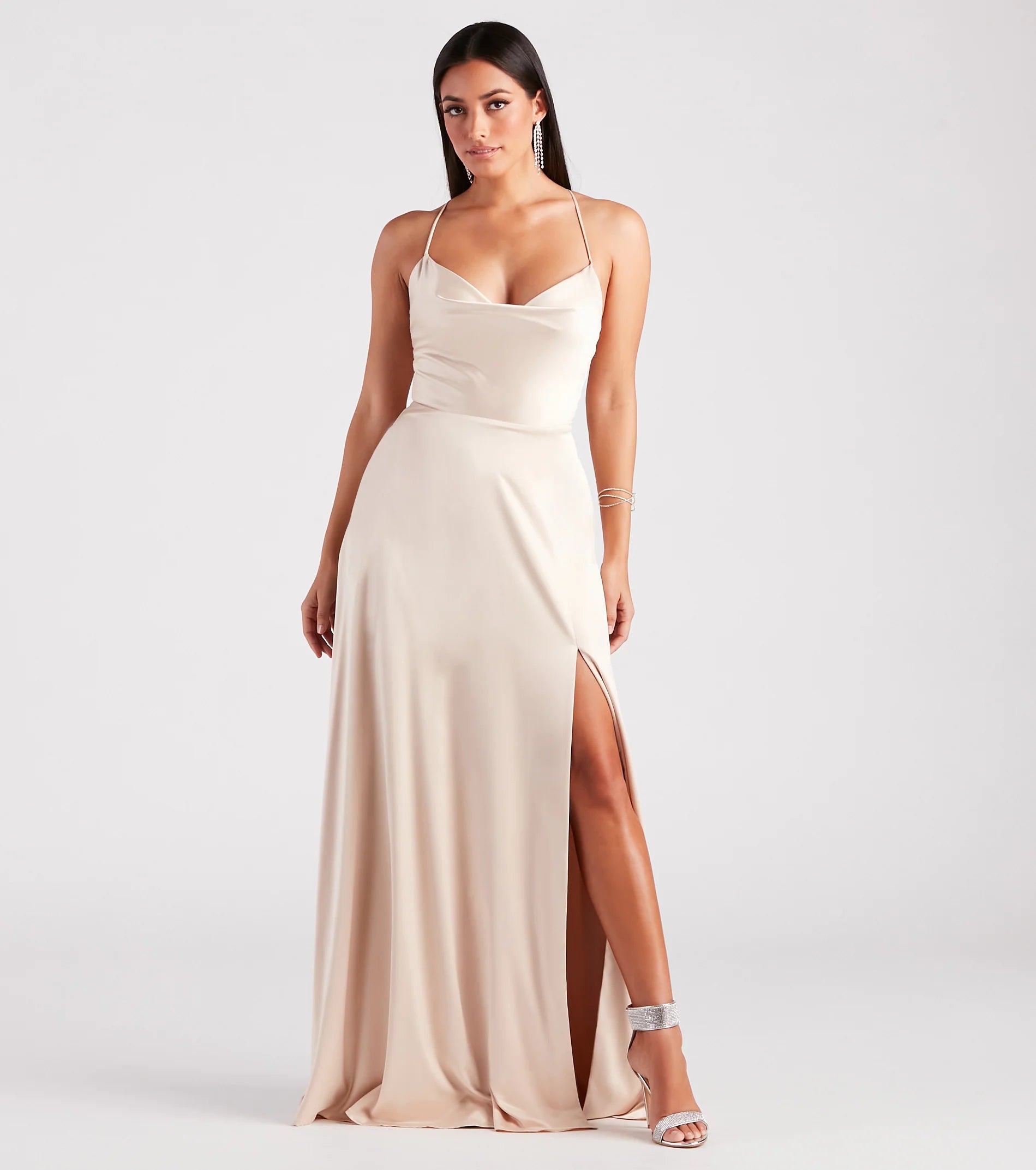 Allura Formal Satin A-Line Dress