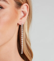 Clearly Chic Long Rhinestone Earrings