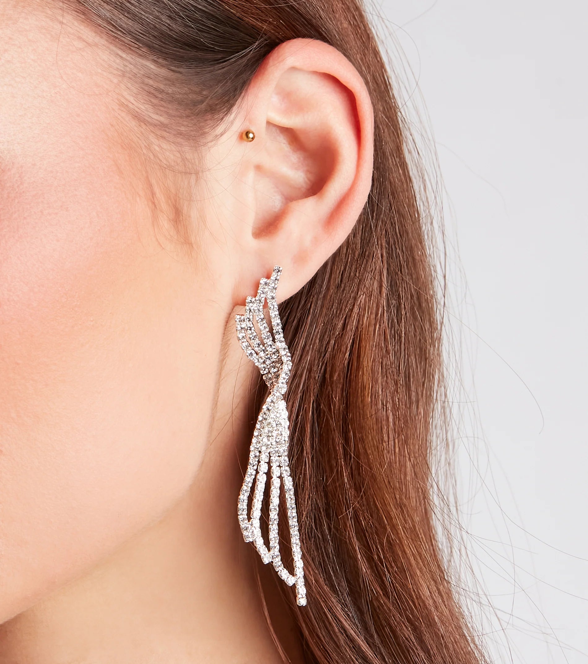 Enchanting Chic Rhinestone Wing Duster Earrings
