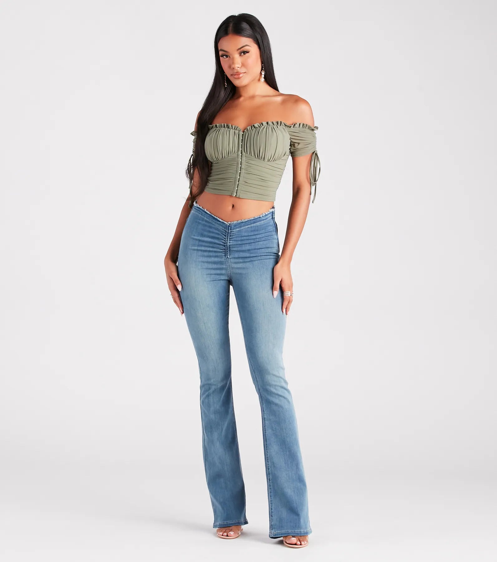 Hooked In Ruched Crop Top