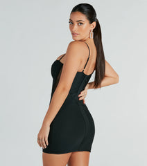 All The Allure Sheer Corset Mini Bandage Dress