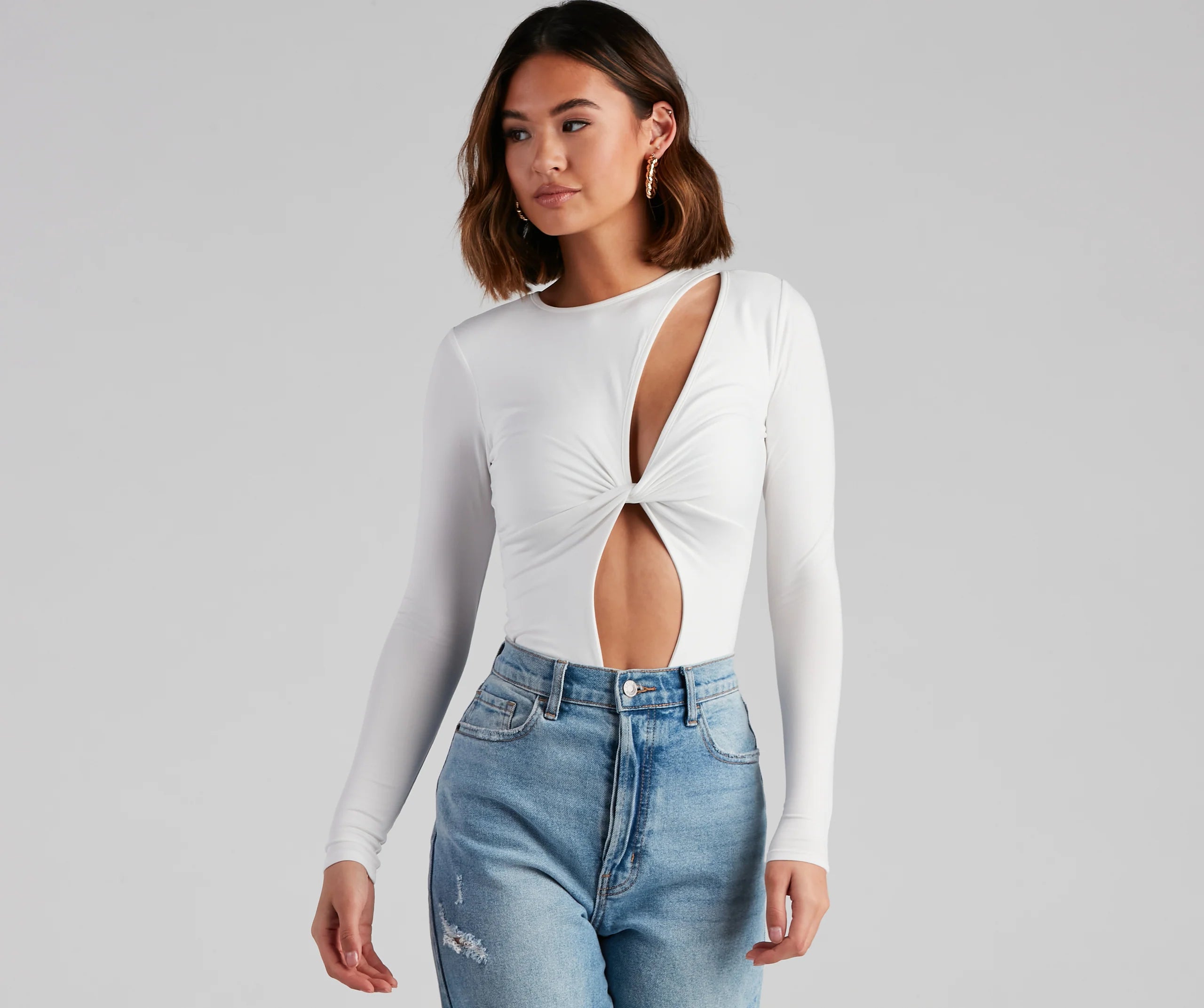 Gimme More Twist Cutout Bodysuit