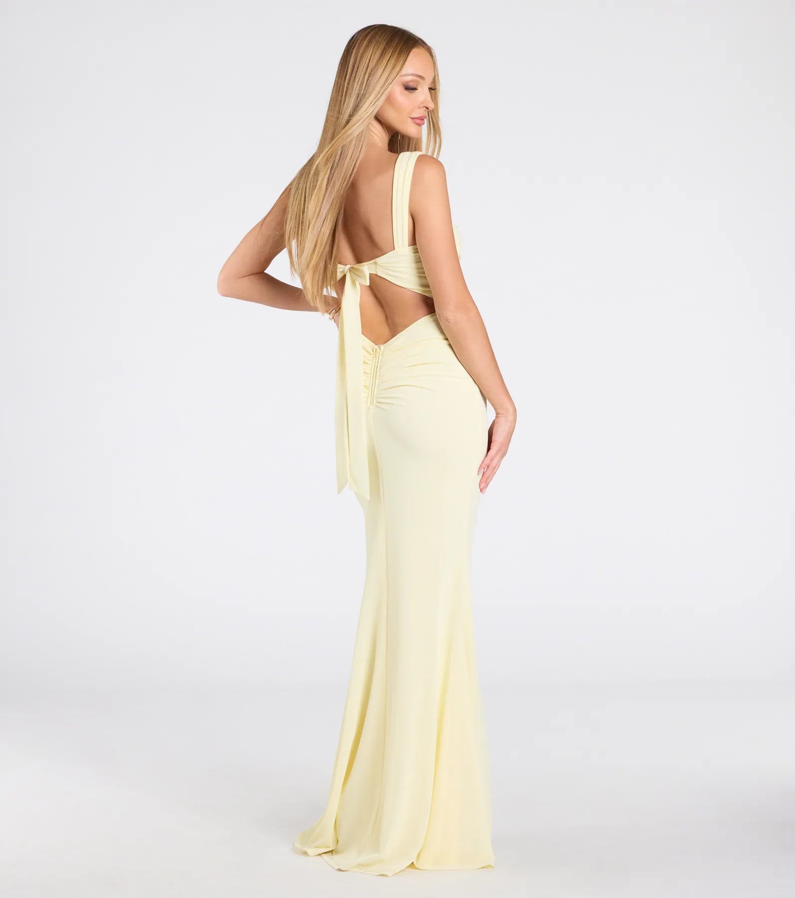 Ashlynn Open Back Ruched Mermaid Formal Dress