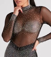 Tate Rhinestone Mesh Party Dress