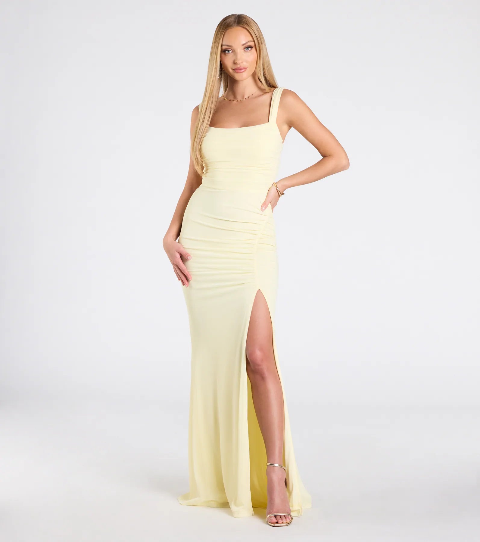 Ashlynn Open Back Ruched Mermaid Formal Dress
