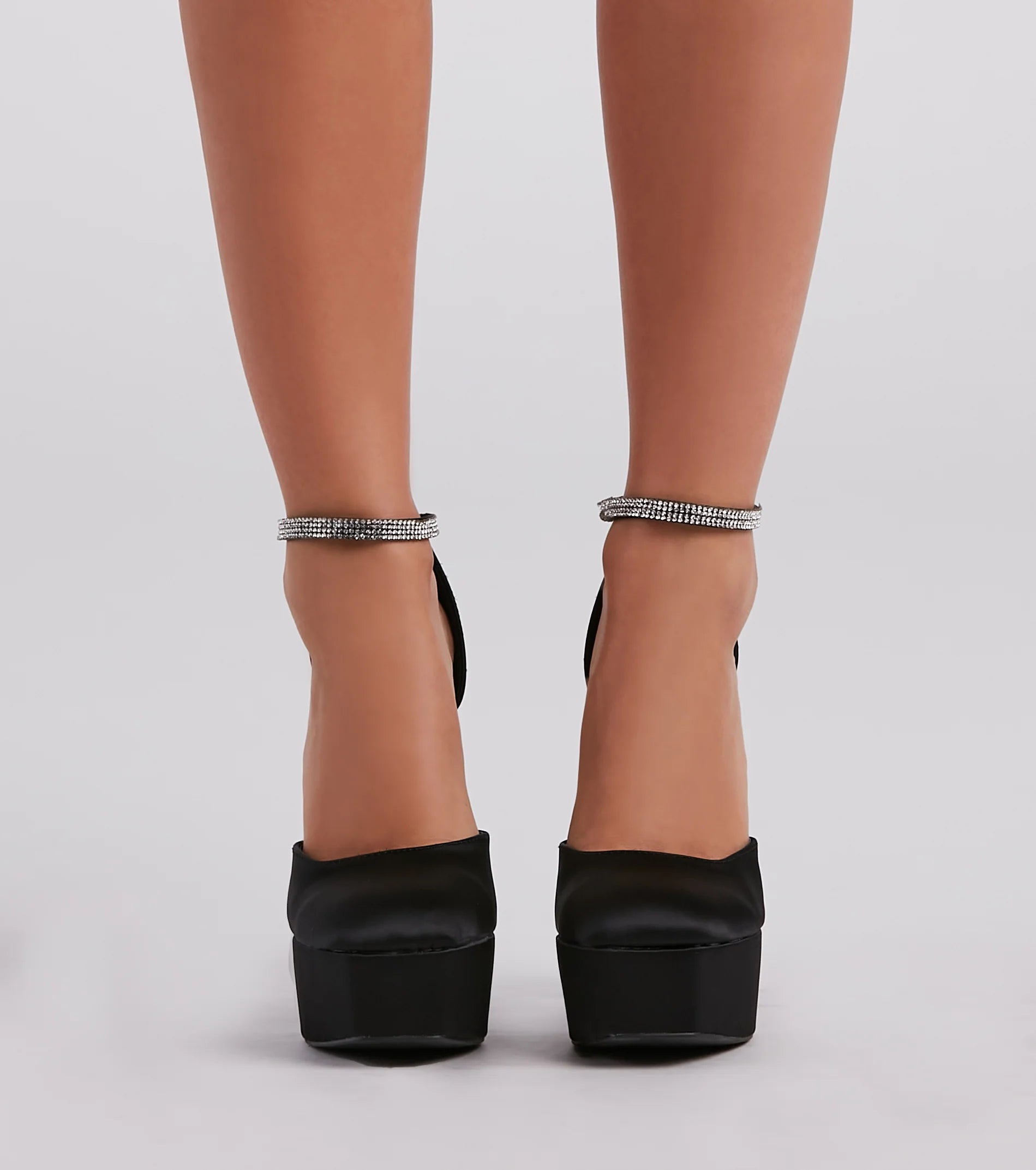 Season To Party Satin Platform Pumps