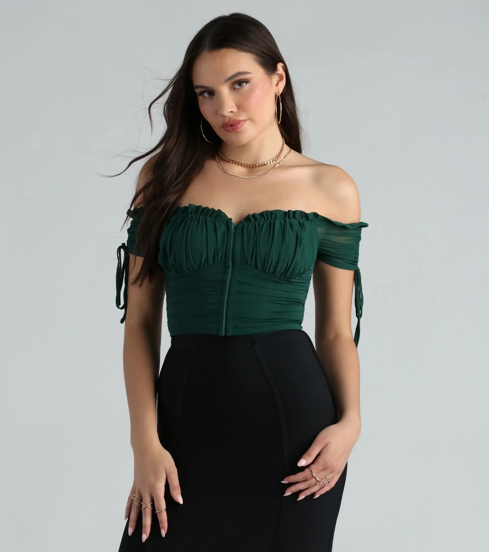 Hooked In Ruched Crop Top