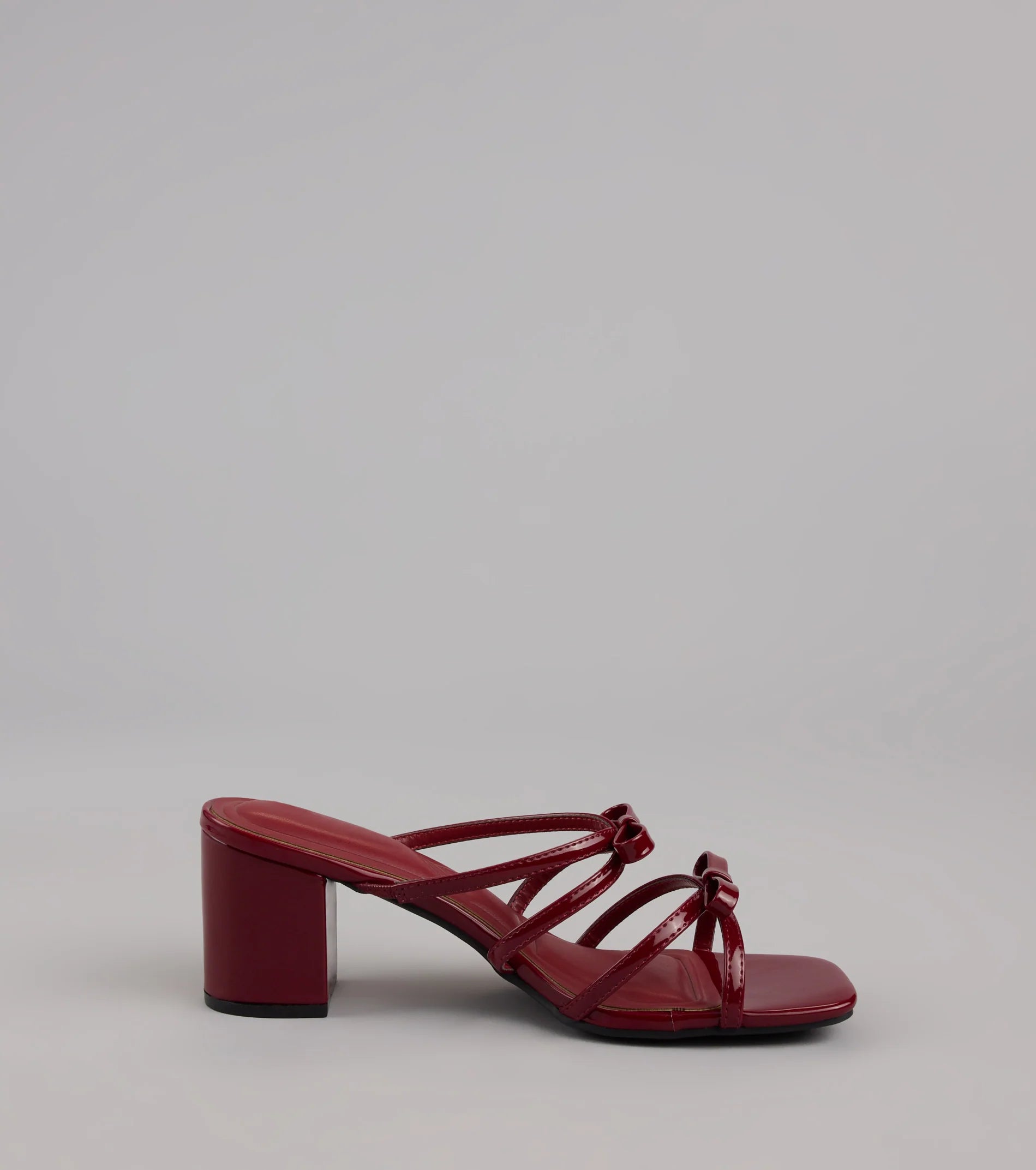 All Day Cute Bow Strap Block Heel Mules