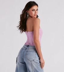 Hot Stuff Strapless Mesh Bustier