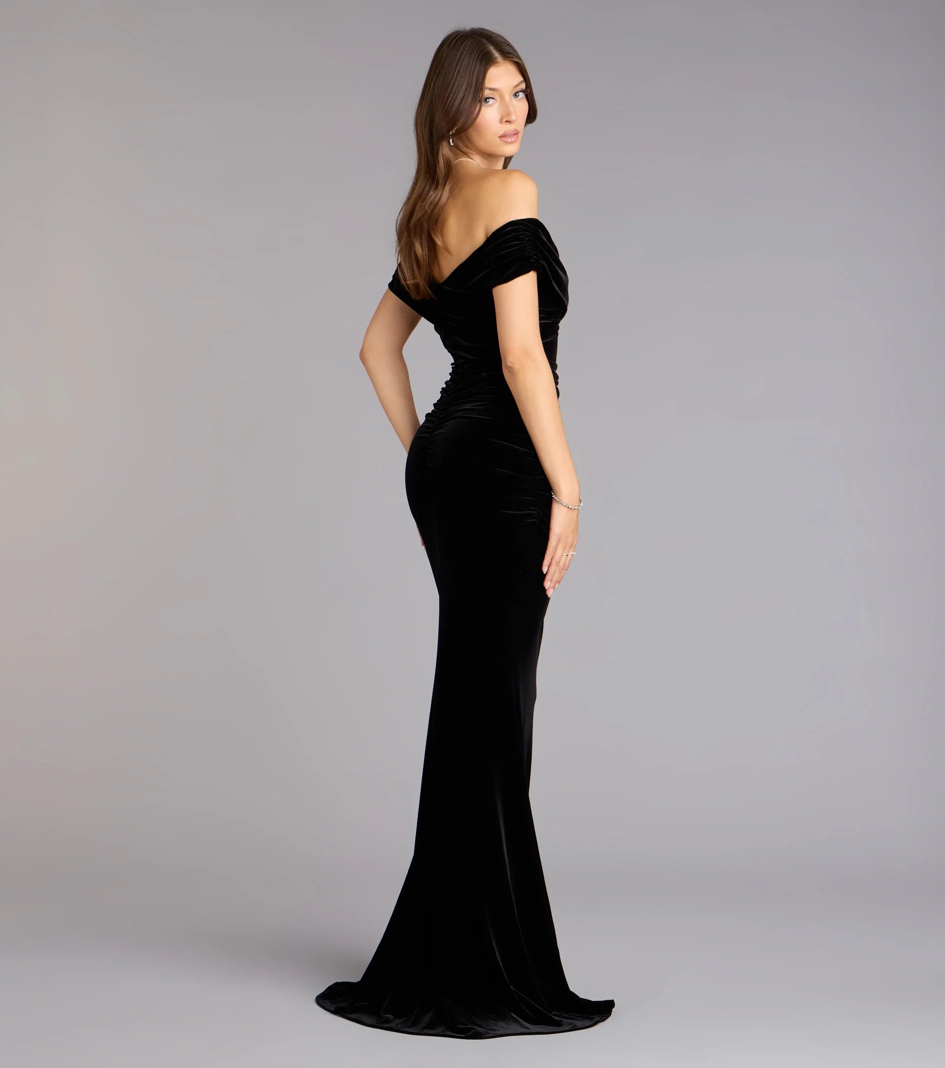 Gemma Velvet Off-The-Shoulder Mermaid Dress