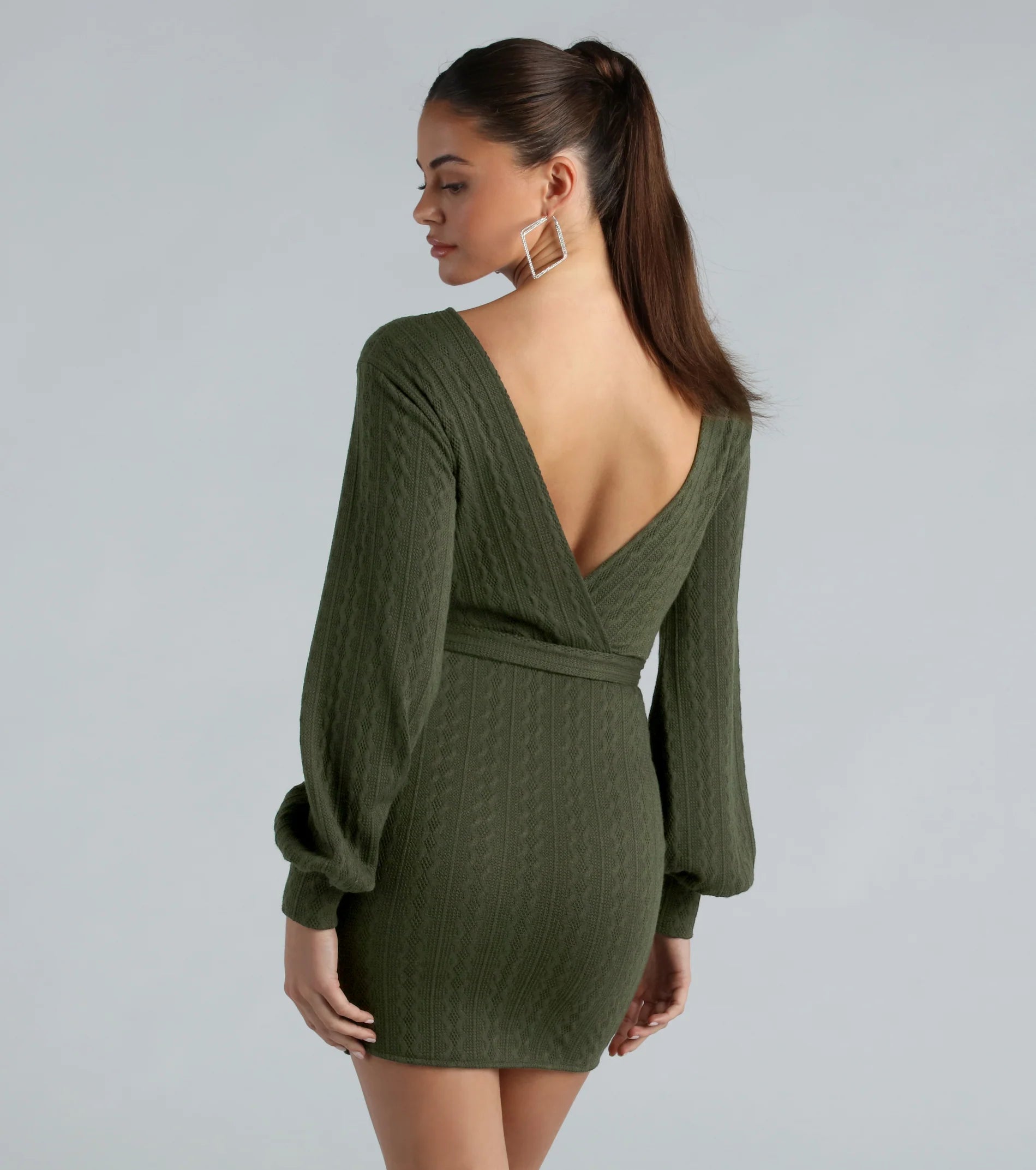 All Things Cute Cable Knit Sweater Dress