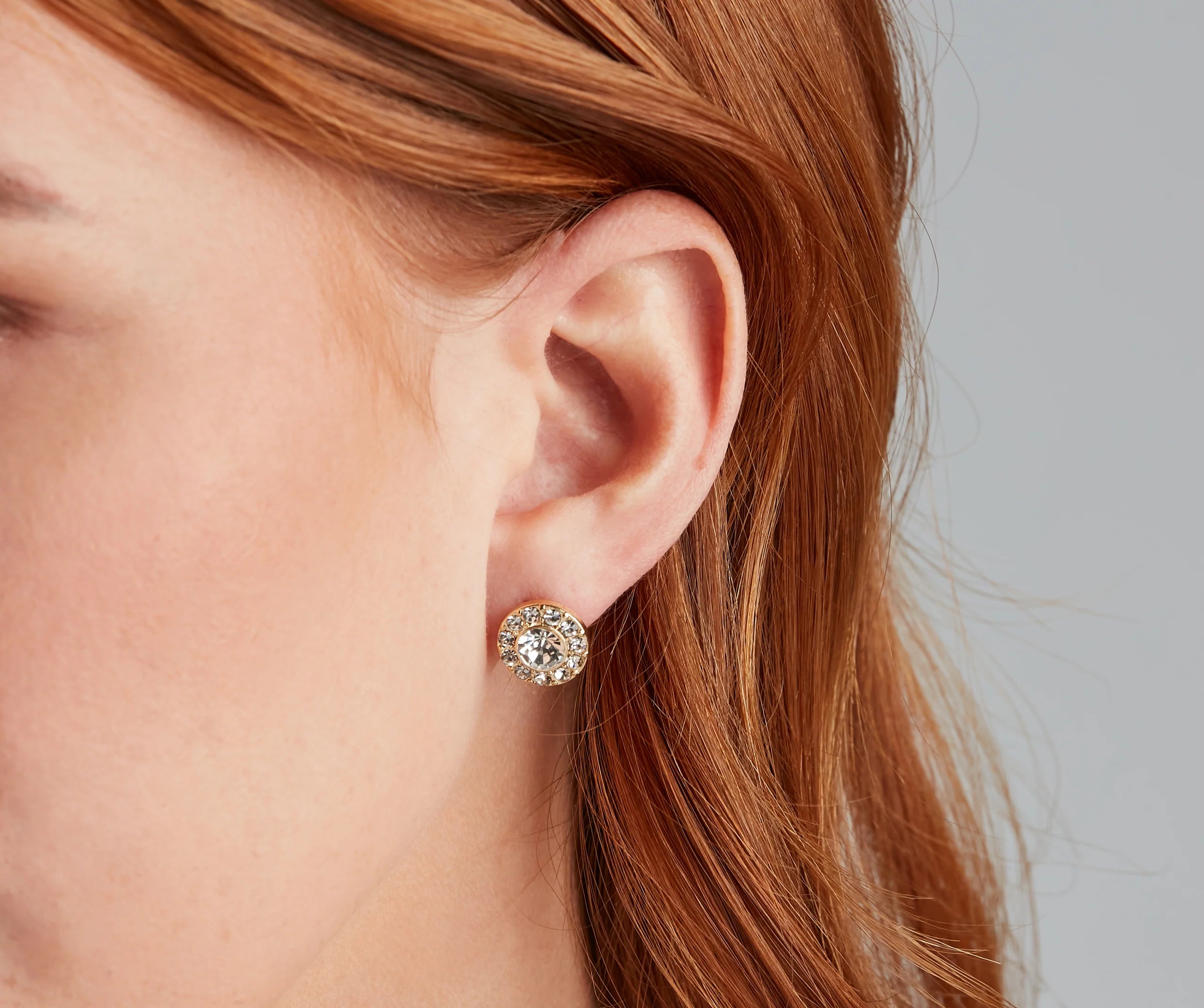 Girls Want Pearls Rhine Stud Earrings