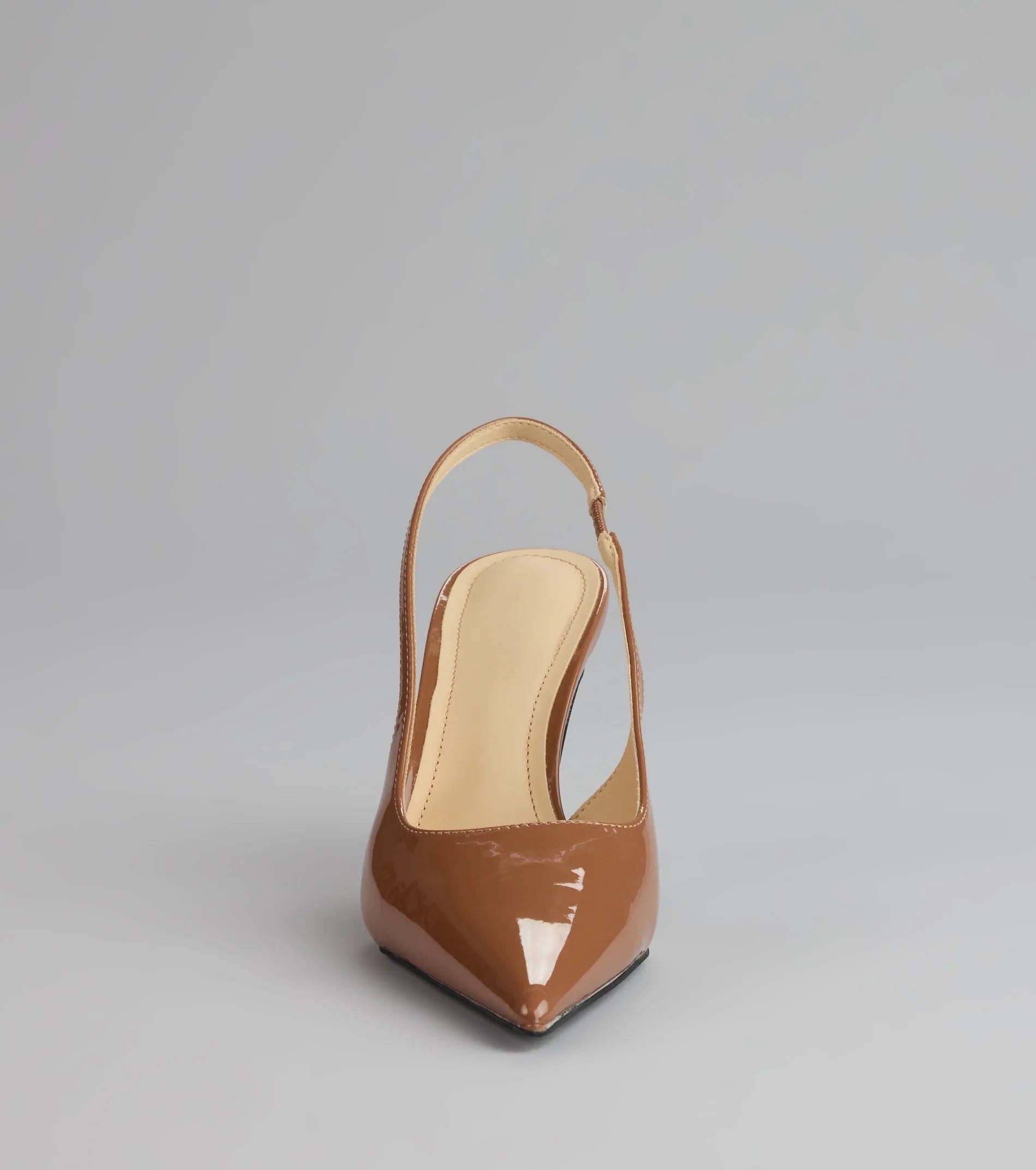 Sharp Finish Patent Slingback Pumps