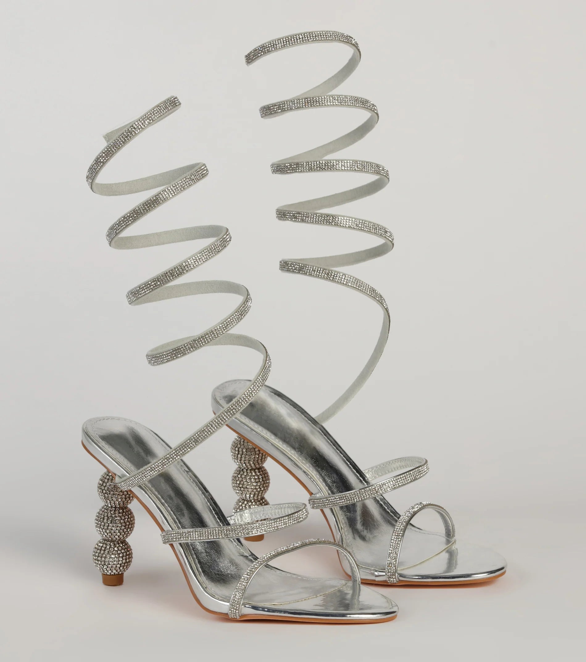Take Notice Rhinestone Spiral Heels