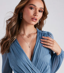 Keep It Sleek Bar Charm Layer Necklace