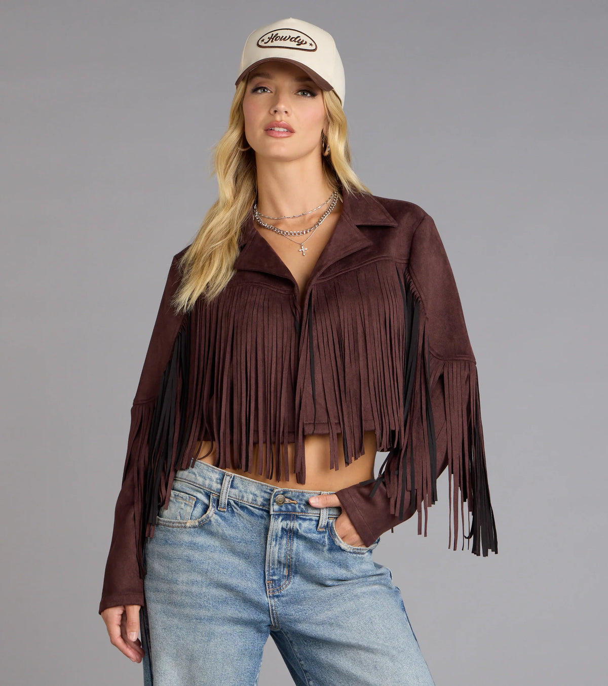 Trailblazer Faux Suede Fringe Jacket