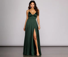 Vera Satin Lace Up Formal Dress