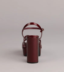 Glossed Up Patent Strappy Platform Heels