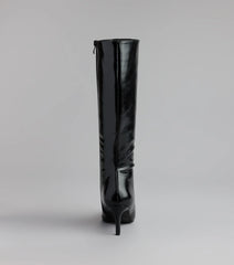 Sleek Stance Faux Leather Stiletto Boots