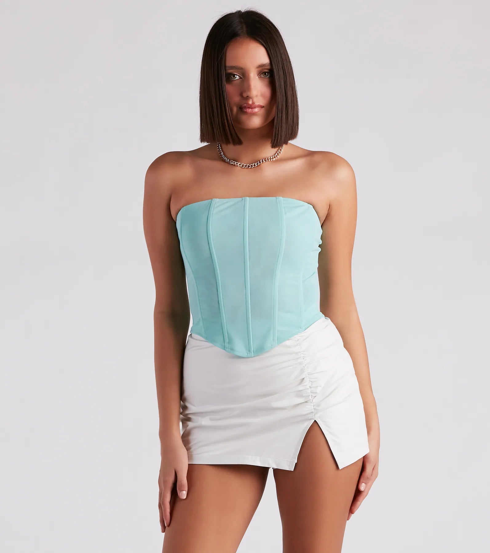 Hot Stuff Strapless Mesh Bustier