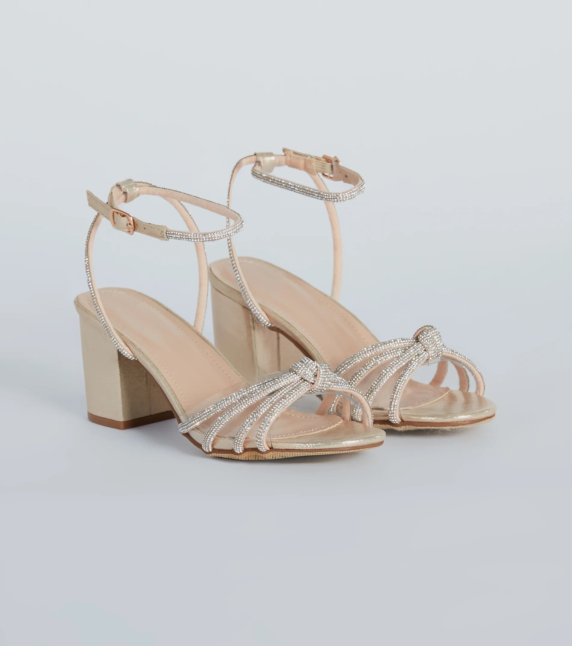 Dancing Shoes Rhinestone Short Block Heels