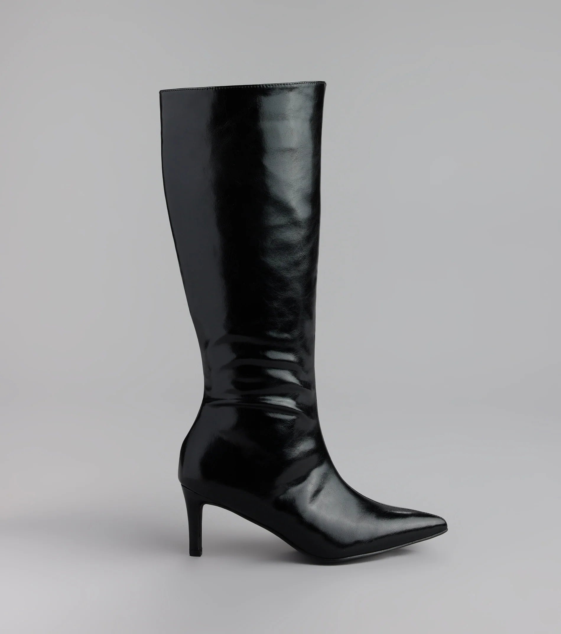 Sleek Stance Faux Leather Stiletto Boots