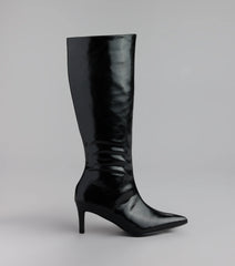 Sleek Stance Faux Leather Stiletto Boots