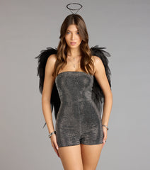 Popstar Diva Strapless Rhinestone Romper