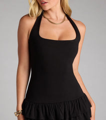 All In The Flirt Halter Mini Dress