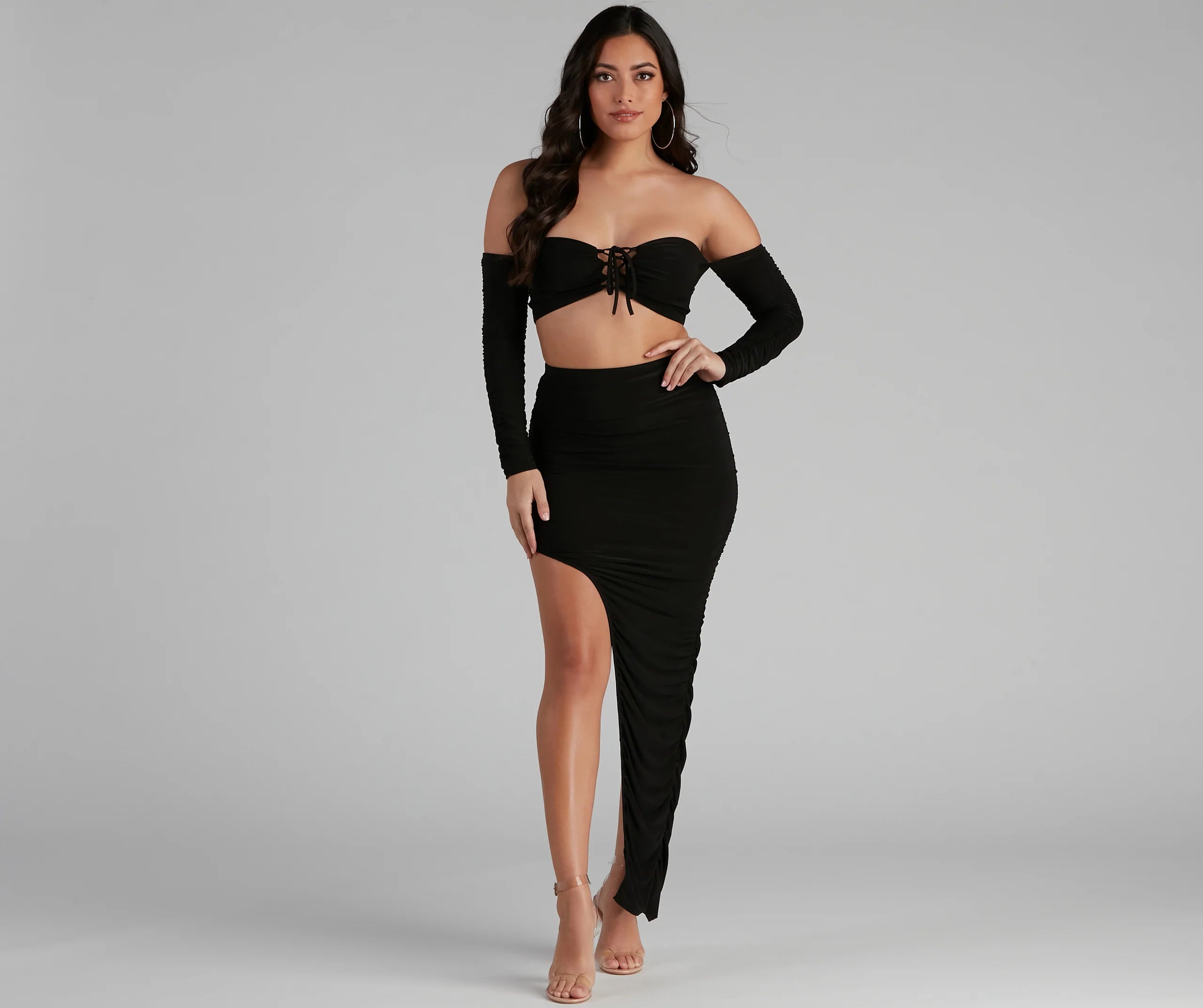 First Look Lace-Up Crop Top