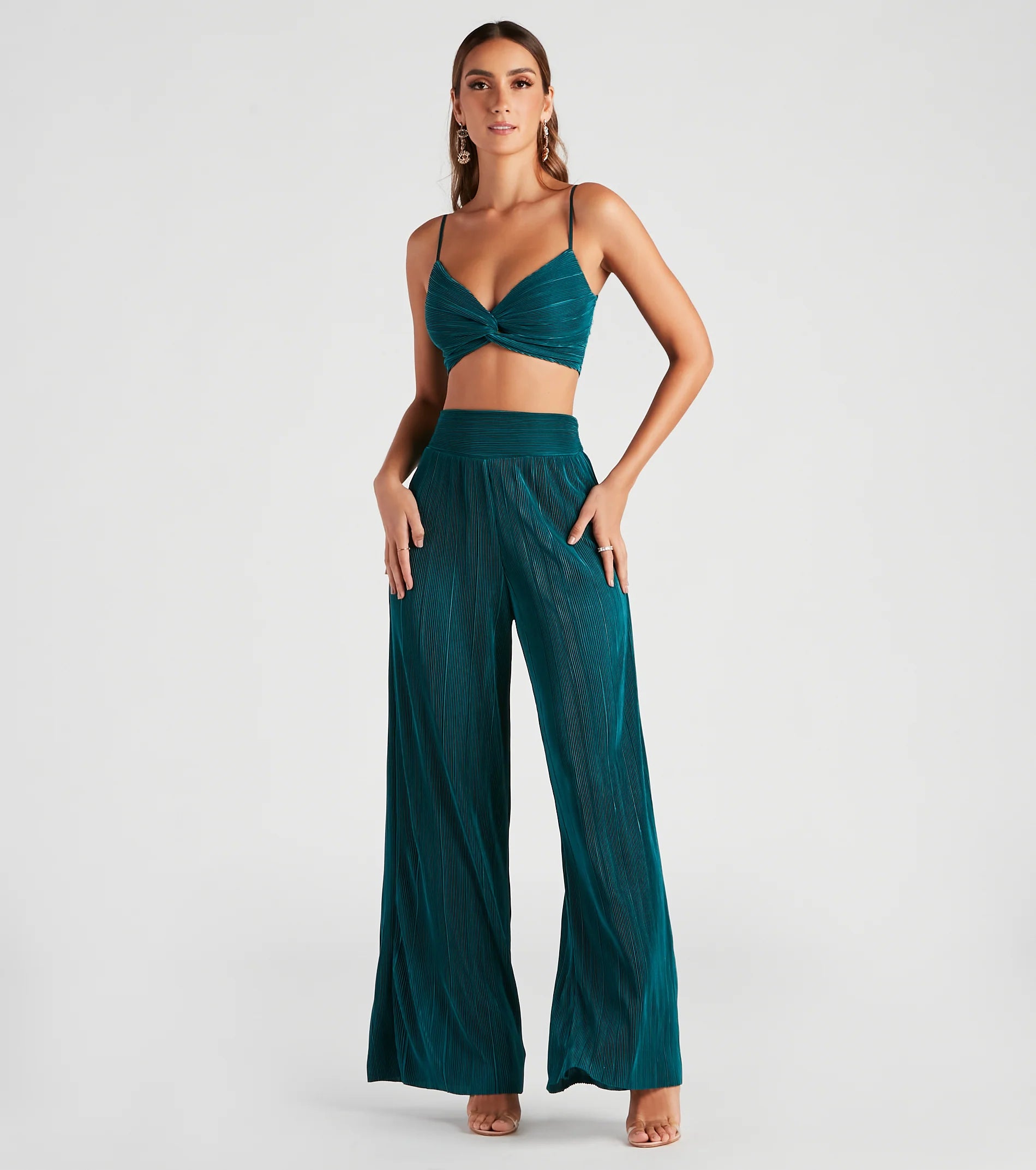 Jazz Night Twist Front Crop Top