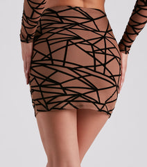Match Made Mesh Abstract Skirt