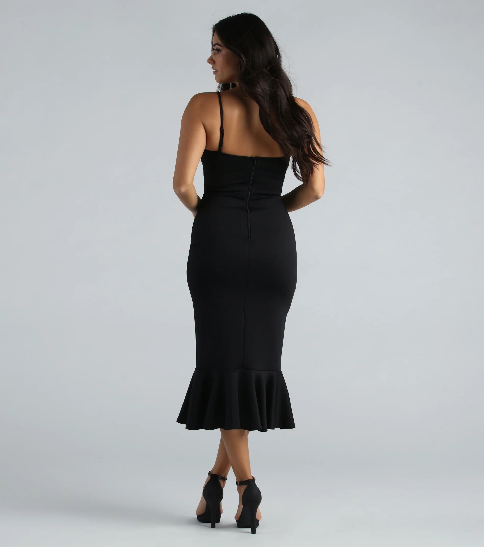 Aleah Formal Trumpet Hem Midi Dress