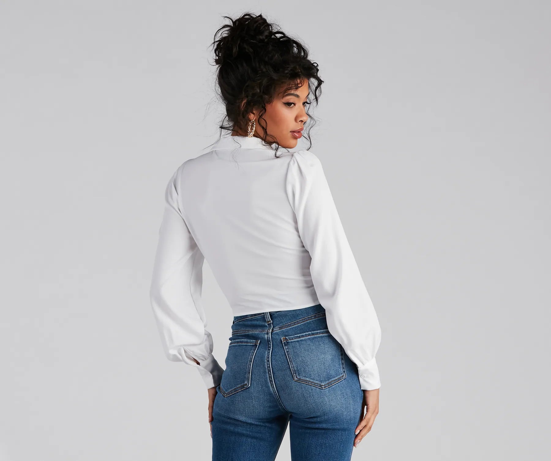 Sultry For Me Tie-Front Collared Top