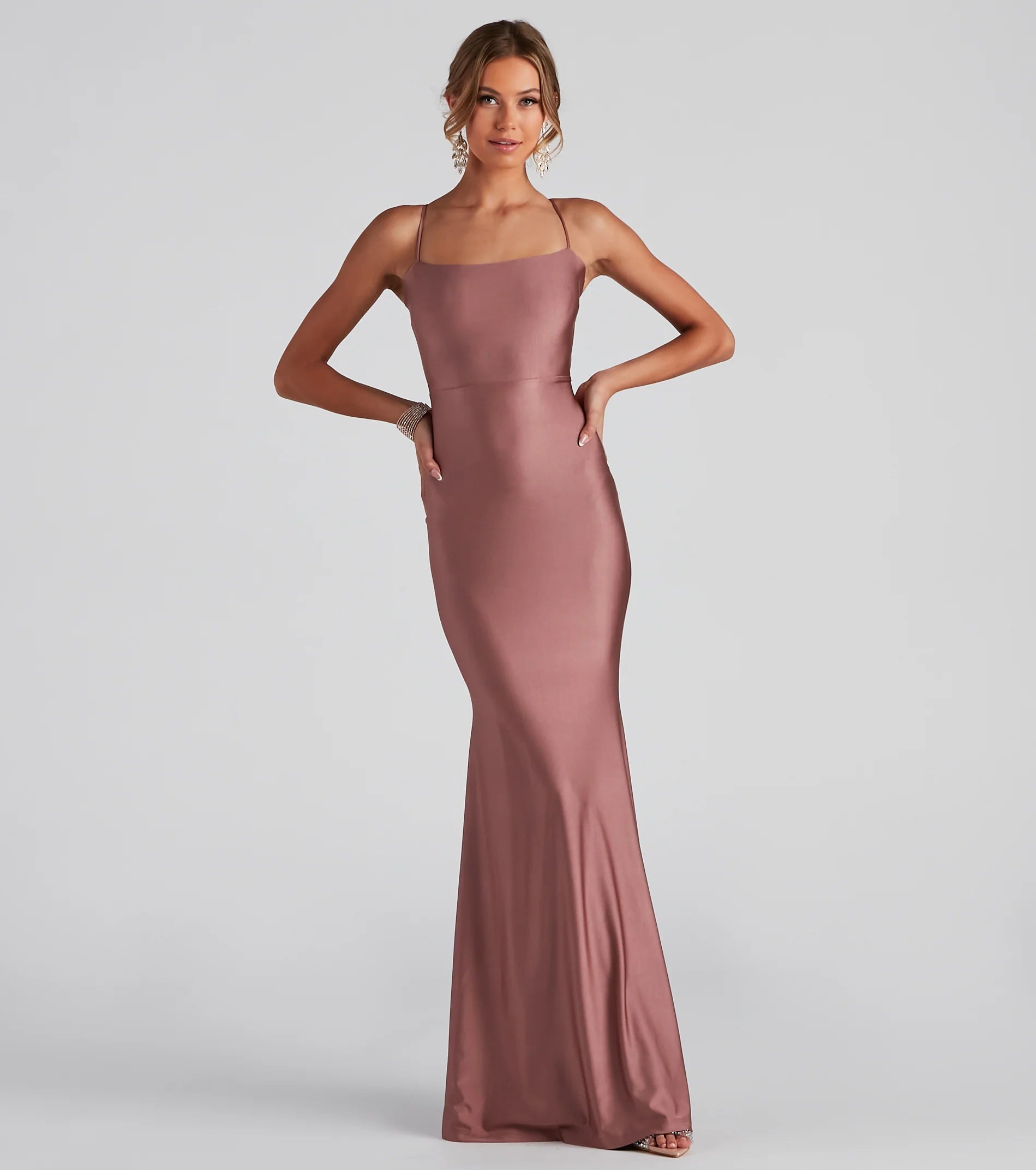 Meadow Formal Open Back Ruffled Dress