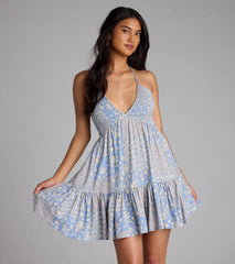 Paisley and Playful Halter Skater Dress