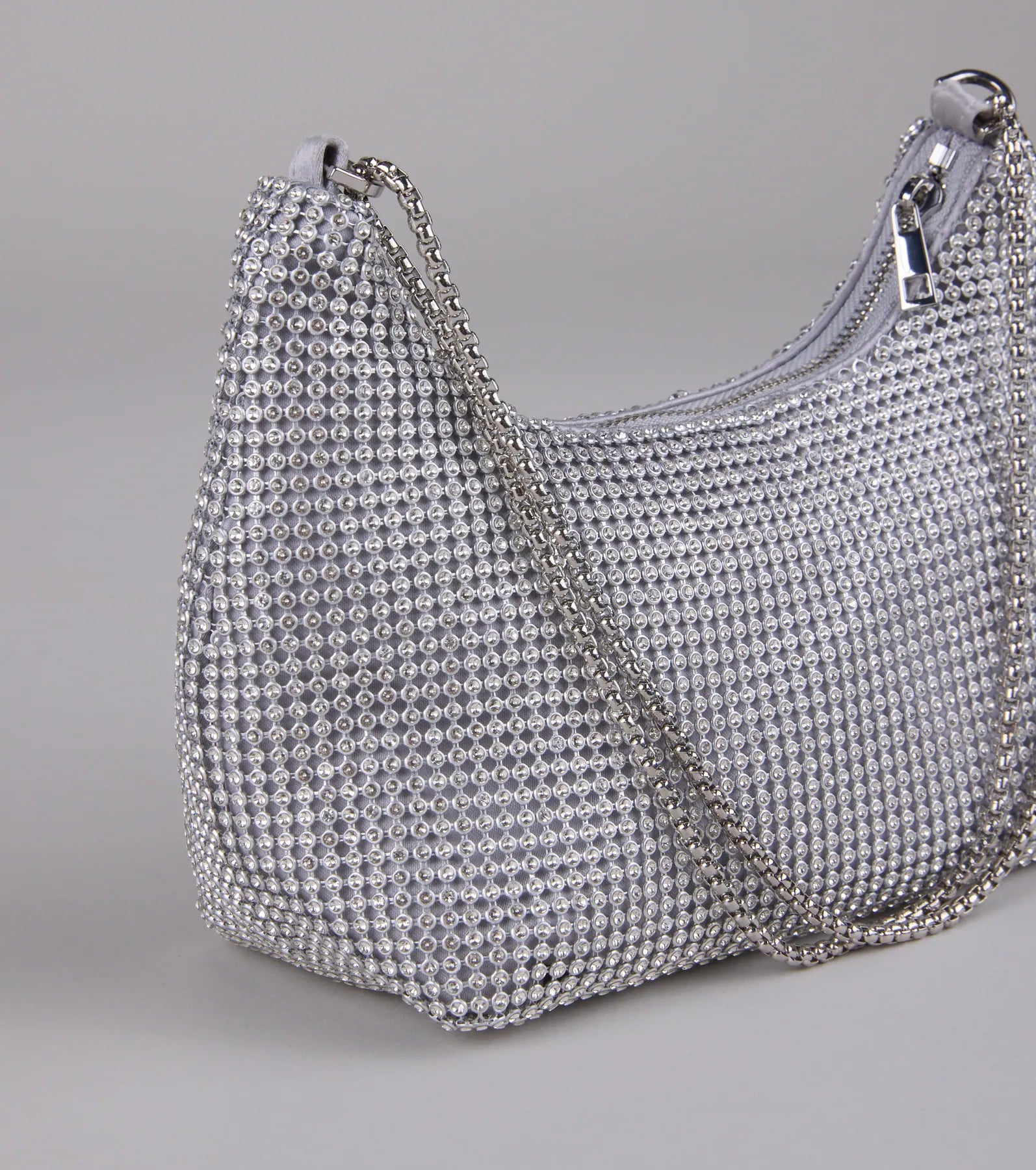 Glamour Girlie Rhinestone Mesh Shoulder Bag