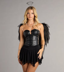 Lace-Up Allure Faux Leather Bustier Top