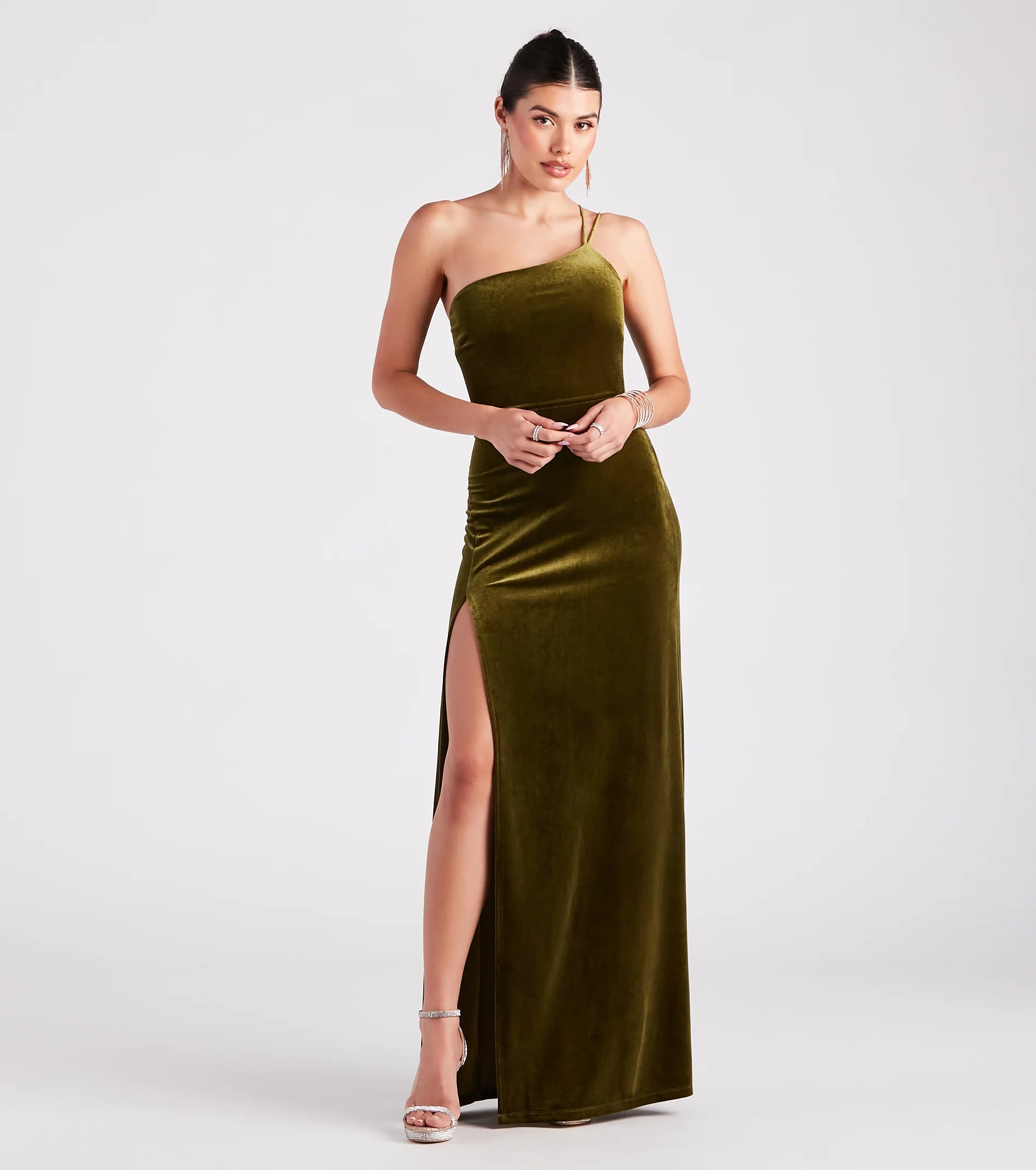 Maria Formal Velvet A-Line Long Dress