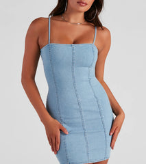 Denim Days Square Neck Mini Dress