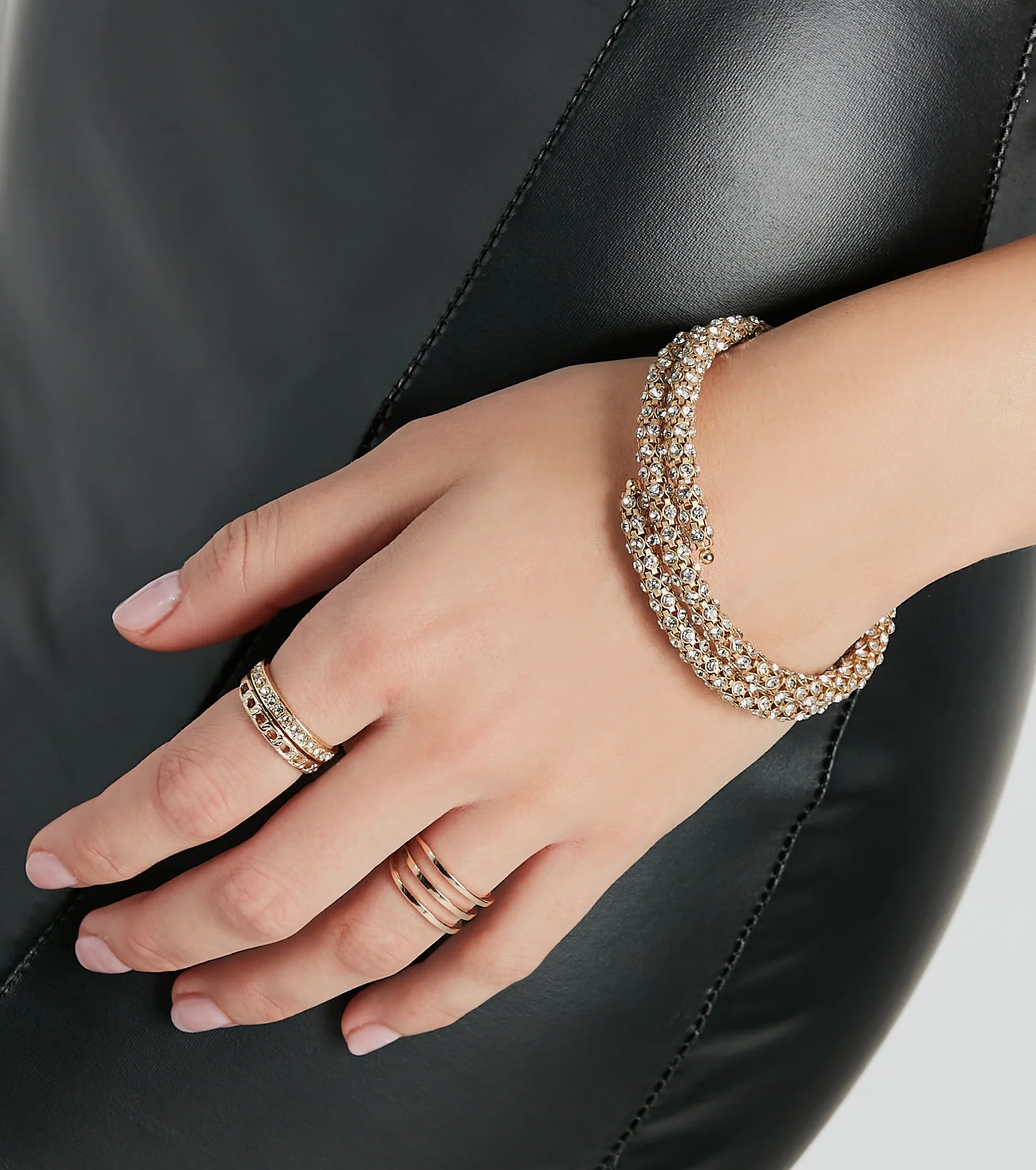 All About The Glam Rhinestone Wrap Bracelet