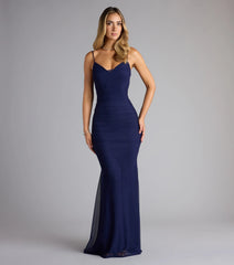 Bonnie Ruched Mesh Mermaid Dress