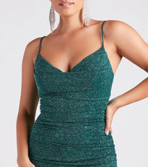Tamora Formal Glitter Plunge Mermaid Dress