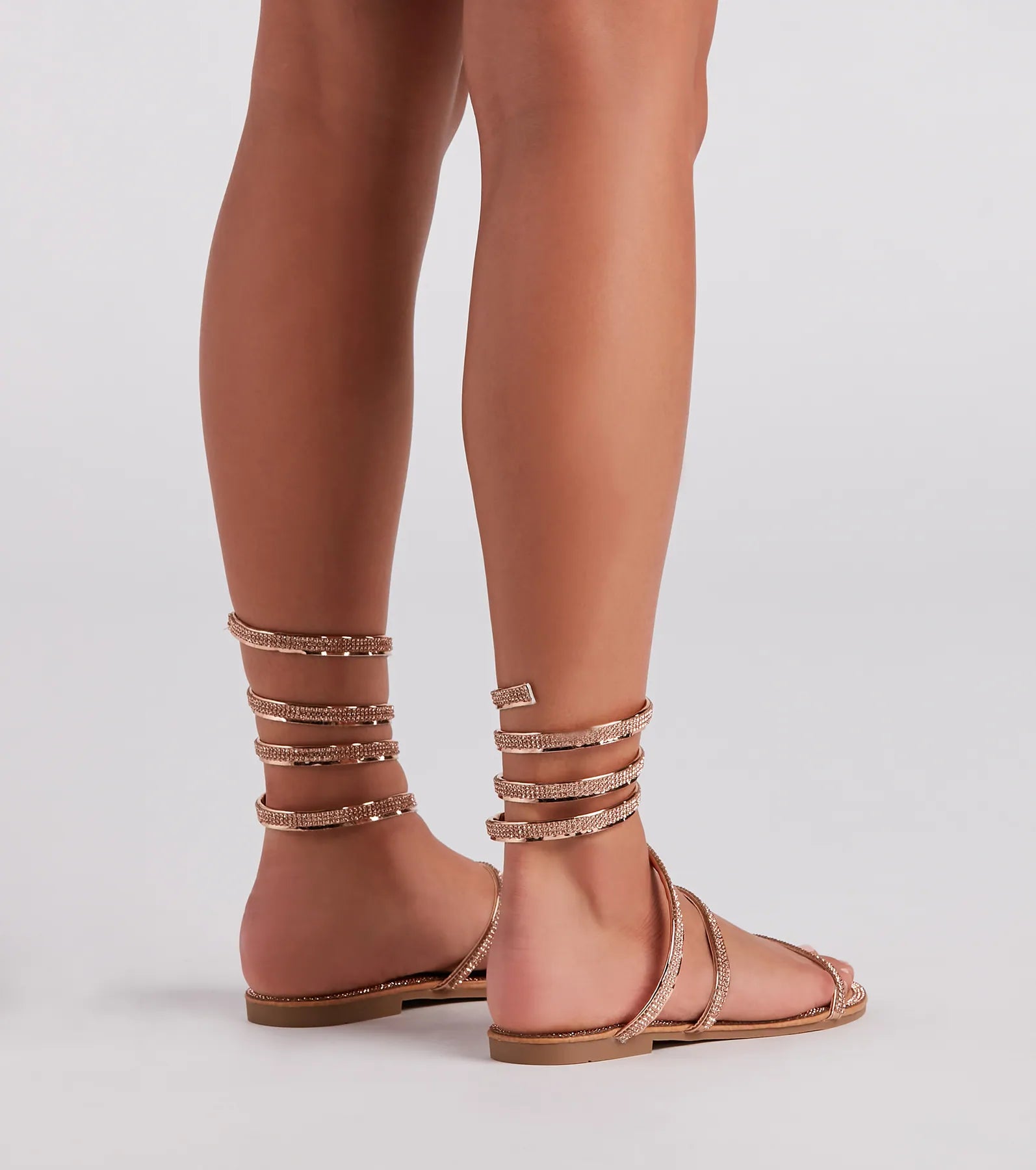 Level Up Rhinestone Spiral Sandals