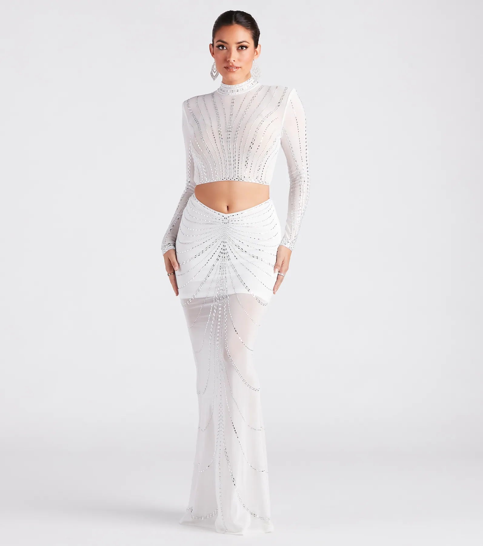 Wrapped In Rhinestone Crop Top