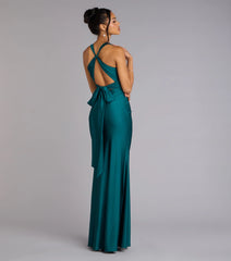 Adrianne Plunge Bow Mermaid Formal Dress